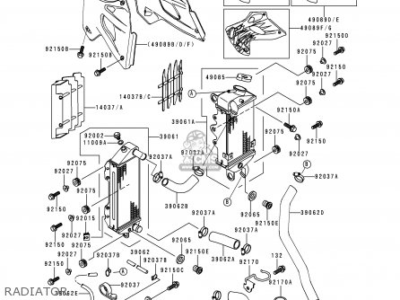 RADIATOR - KLX250D4 KLXR 1996 USA CANADA