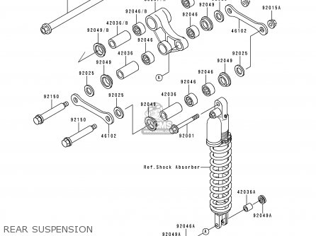 REAR SUSPENSION - KLX250D4 KLXR 1996 USA CANADA
