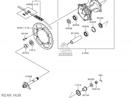 REAR HUB - KLX250D4 KLXR 1996 USA CANADA
