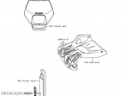 DECALS(KLX250-D4) - KLX250D4 KLXR 1996 USA CANADA