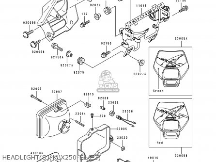 HEADLIGHT(S)(KLX250-E1/E2) - KLX250E1 1993 NETHERLANDS AR FG GR IT NR ST