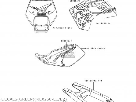 DECALS(GREEN)(KLX250-E1/E2) - KLX250E1 1993 NETHERLANDS AR FG GR IT NR ST