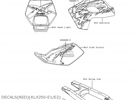 DECALS(RED)(KLX250-E1/E2) - KLX250E1 1993 NETHERLANDS AR FG GR IT NR ST