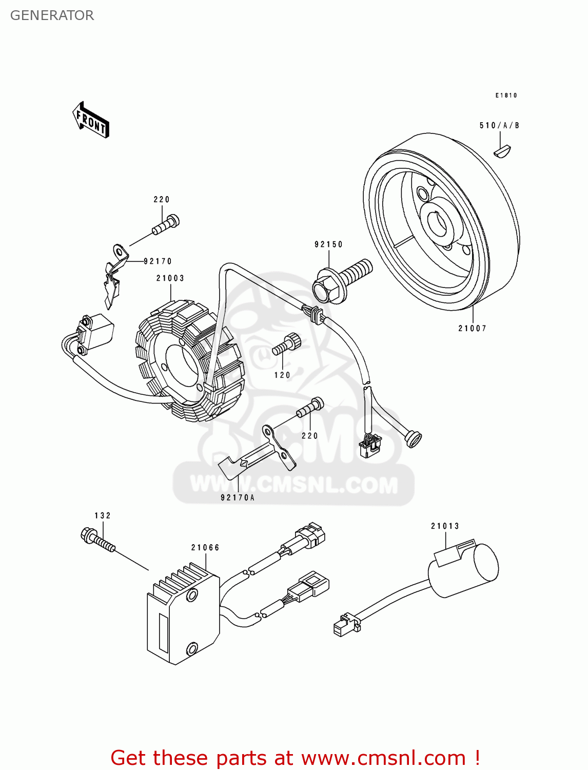 GENERATOR KLX250E2 1994 EUROPE NL AR FG GR IT