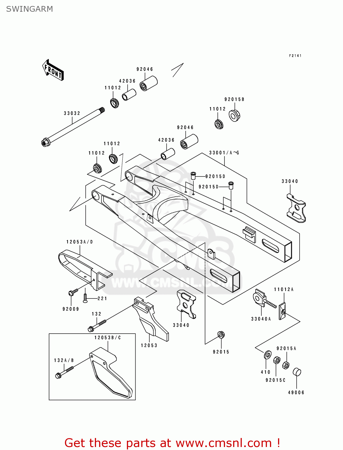 SWINGARM KLX250E2 1994 EUROPE NL AR FG GR IT