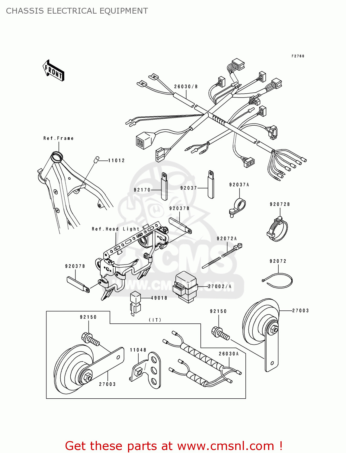 CHASSIS ELECTRICAL EQUIPMENT KLX250E2 1994 EUROPE NL AR FG GR IT