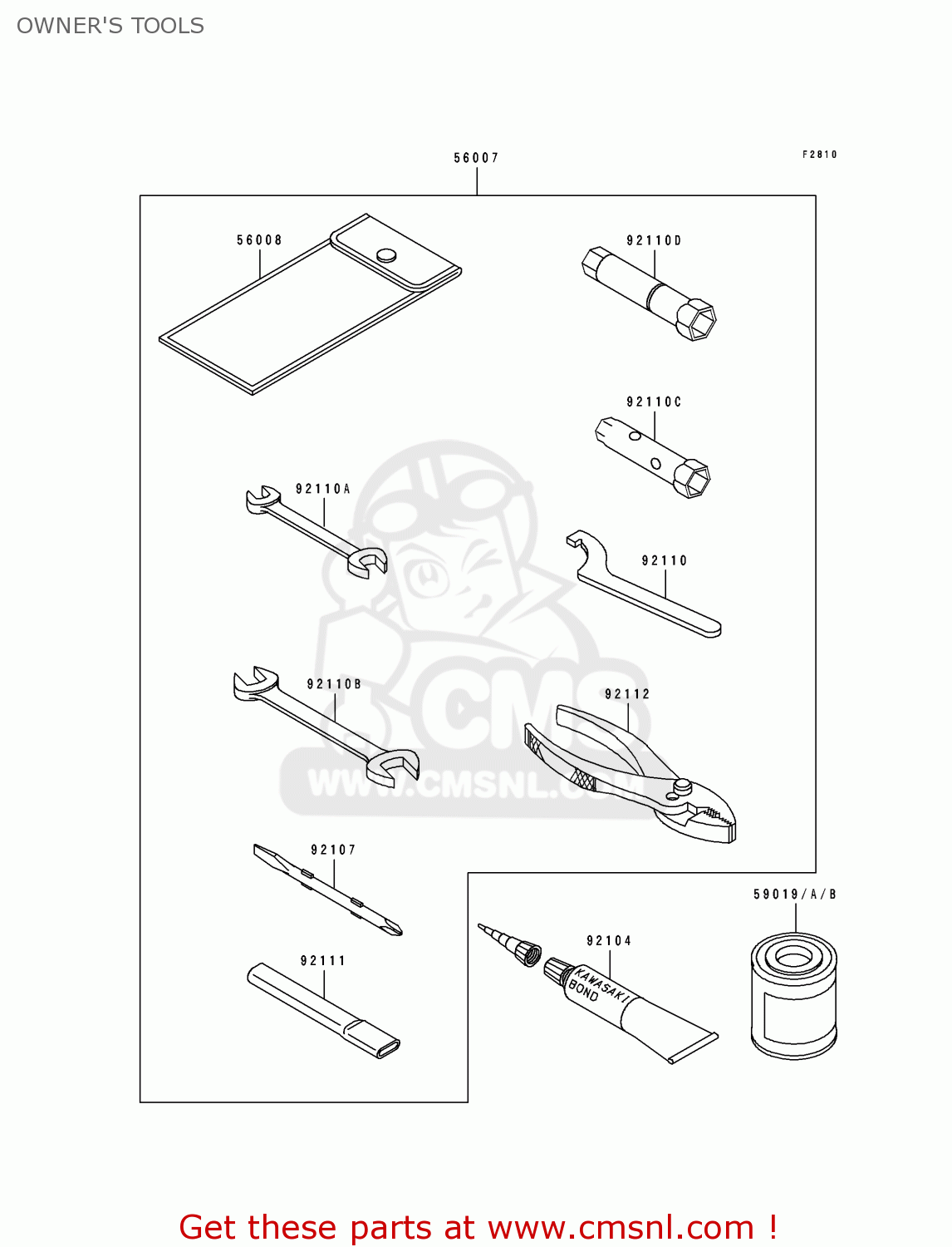 OWNER'S TOOLS KLX250E2 1994 EUROPE NL AR FG GR IT