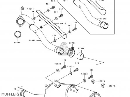 MUFFLER(S) - KLX250E2 1994 EUROPE NL AR FG GR IT