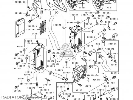 RADIATOR(KLX250-E1/E2) - KLX250E2 1994 EUROPE NL AR FG GR IT
