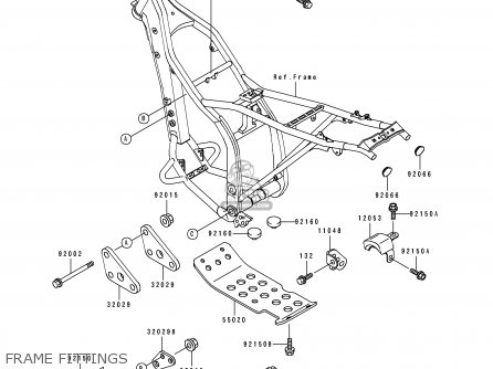 FRAME FITTINGS - KLX250E2 1994 EUROPE NL AR FG GR IT