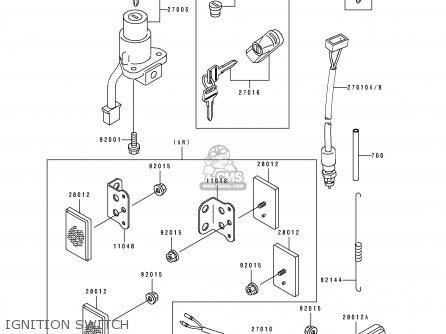 IGNITION SWITCH - KLX250E2 1994 EUROPE NL AR FG GR IT
