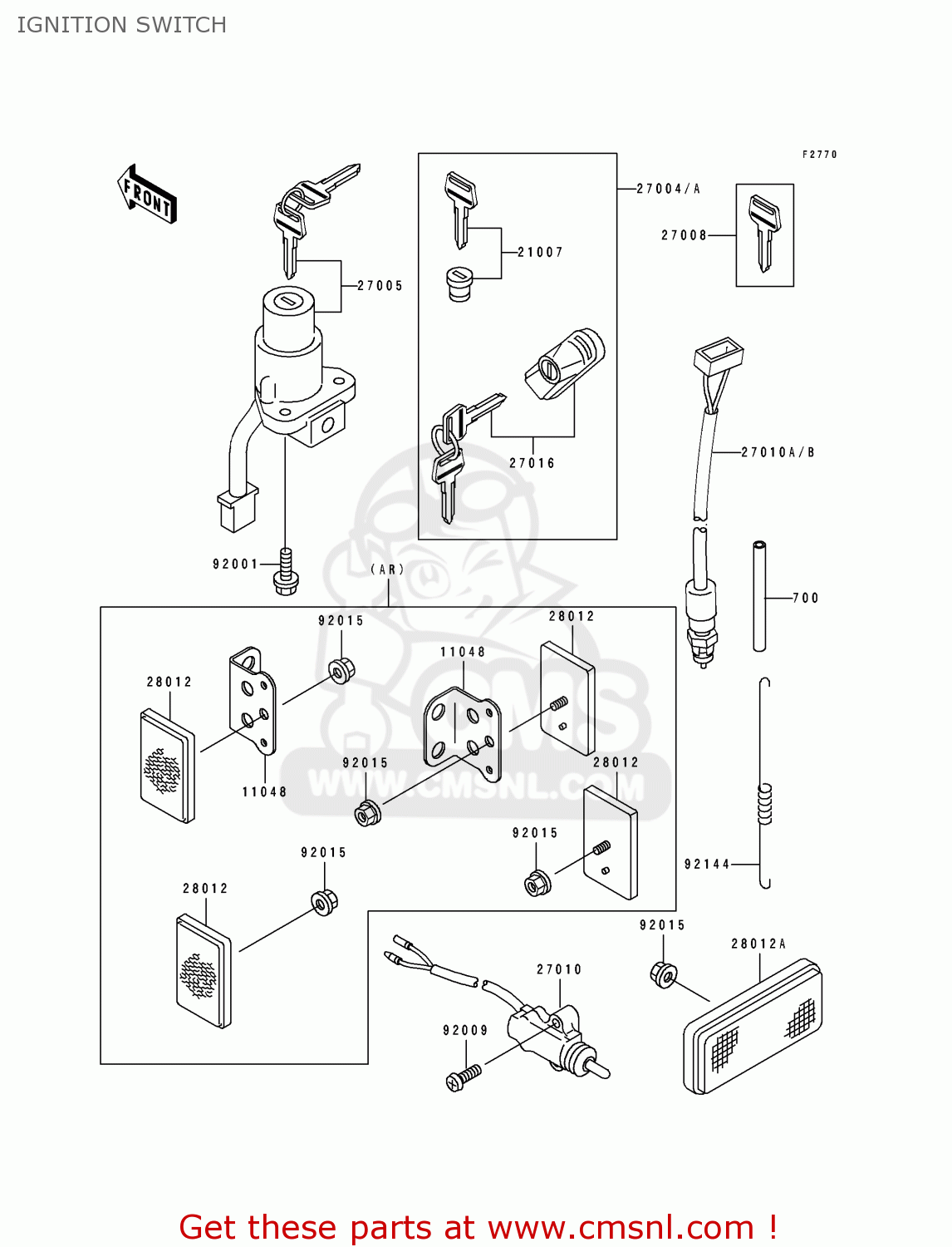 IGNITION SWITCH KLX250E3 1995 EUROPE NL GR IT ST