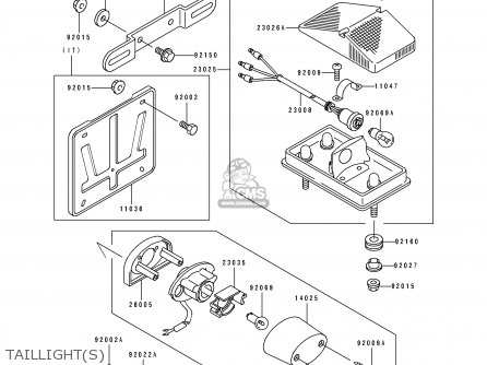 TAILLIGHT(S) - KLX250E3 1995 EUROPE NL GR IT ST