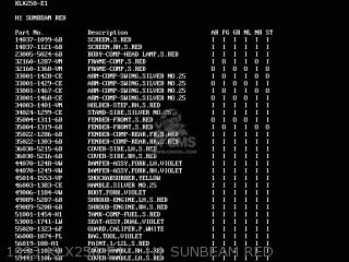 1993 KLX250-E1    H1 SUNBEAM RED - KLX250E3 1995 EUROPE NL GR IT ST