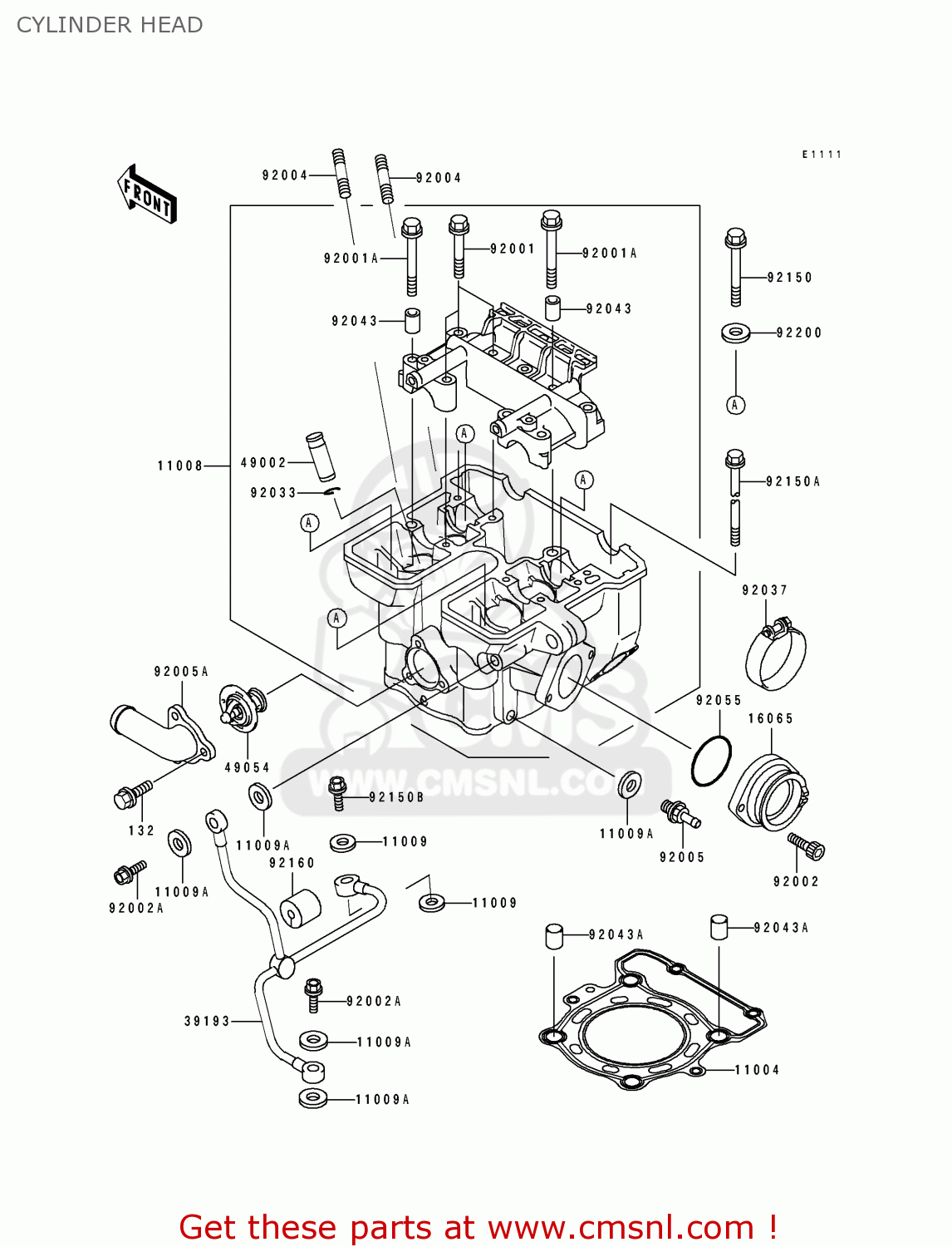 CYLINDER HEAD KLX250G1 1994 UNITED KINGDOM ST