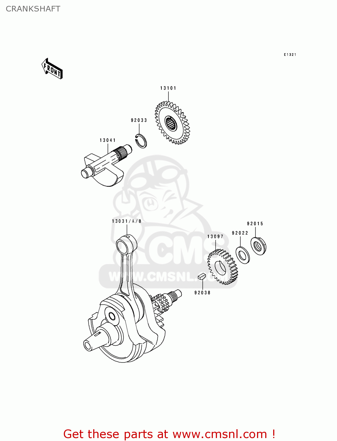 CRANKSHAFT KLX250G1 1994 UNITED KINGDOM ST