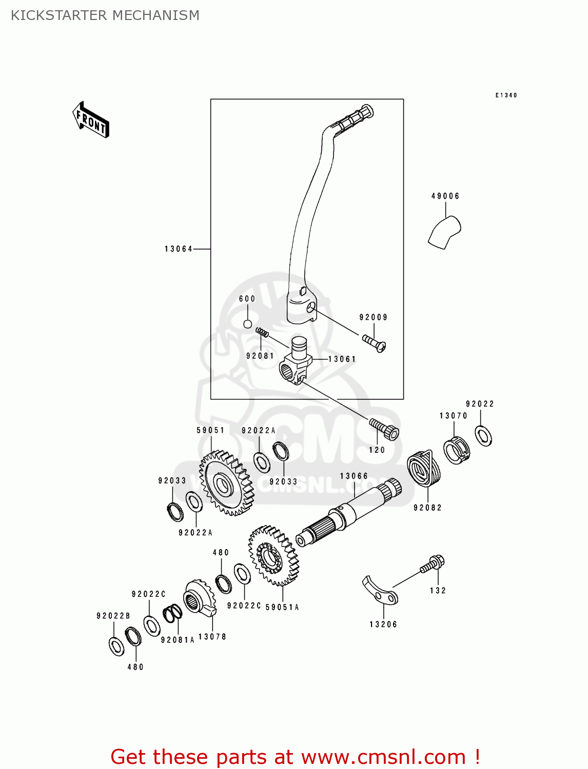 KICKSTARTER MECHANISM KLX250G1 1994 UNITED KINGDOM ST