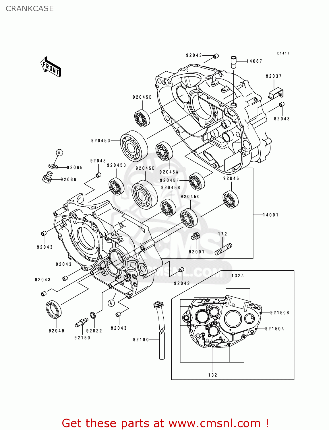 CRANKCASE KLX250G1 1994 UNITED KINGDOM ST