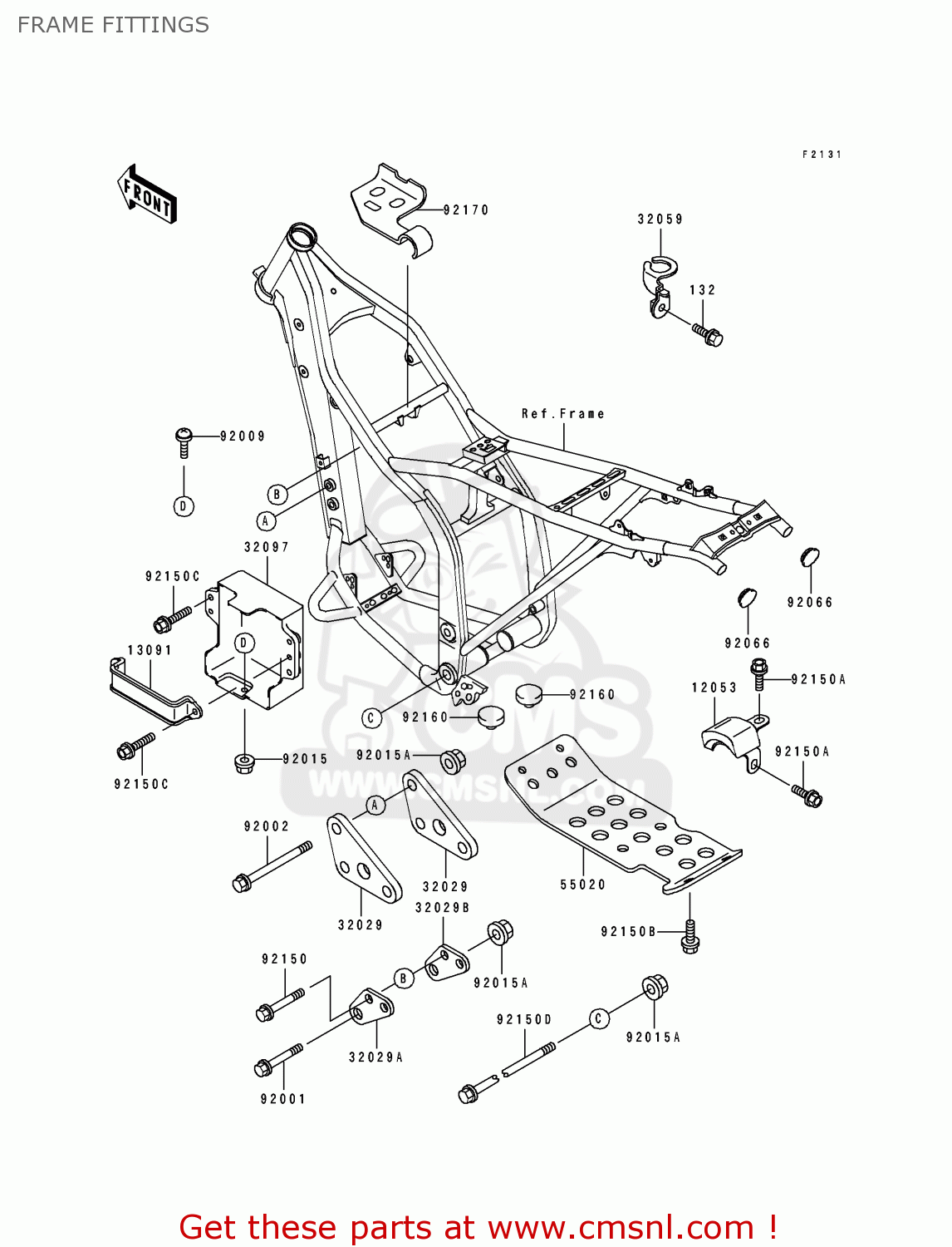 FRAME FITTINGS KLX250G1 1994 UNITED KINGDOM ST