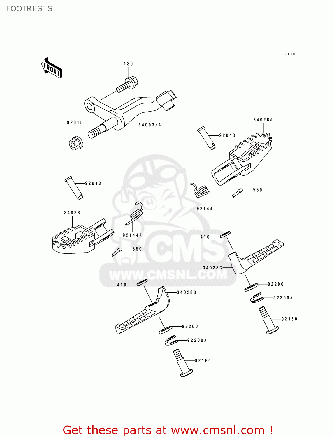 FOOTRESTS KLX250G1 1994 UNITED KINGDOM ST