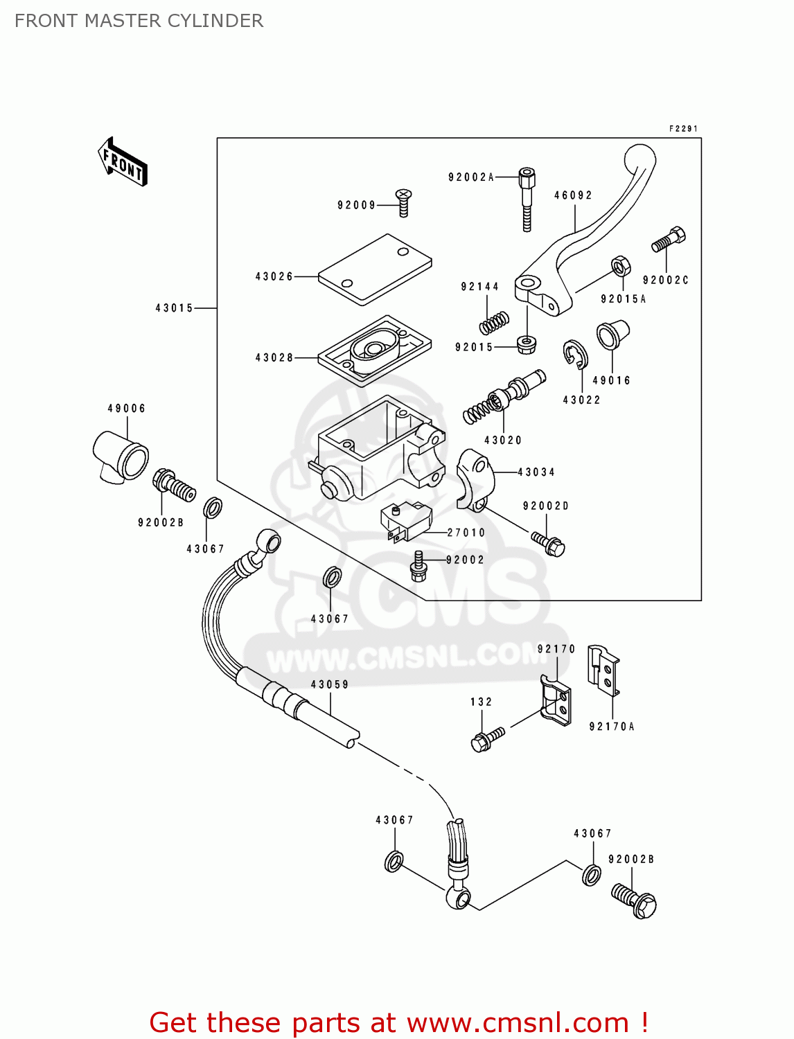 FRONT MASTER CYLINDER KLX250G1 1994 UNITED KINGDOM ST