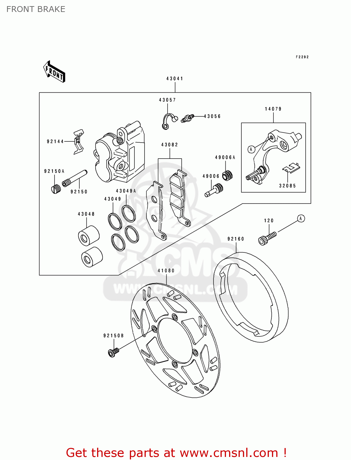 FRONT BRAKE KLX250G1 1994 UNITED KINGDOM ST