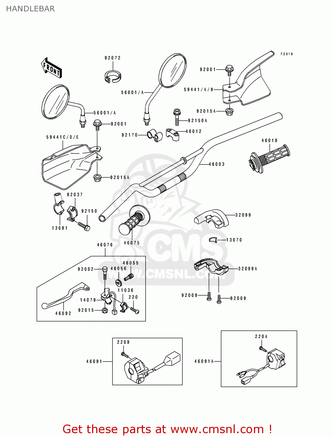 HANDLEBAR KLX250G1 1994 UNITED KINGDOM ST