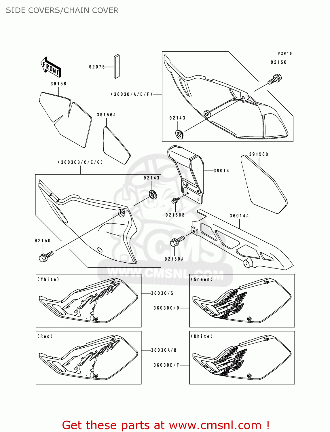 SIDE COVERS/CHAIN COVER KLX250G1 1994 UNITED KINGDOM ST