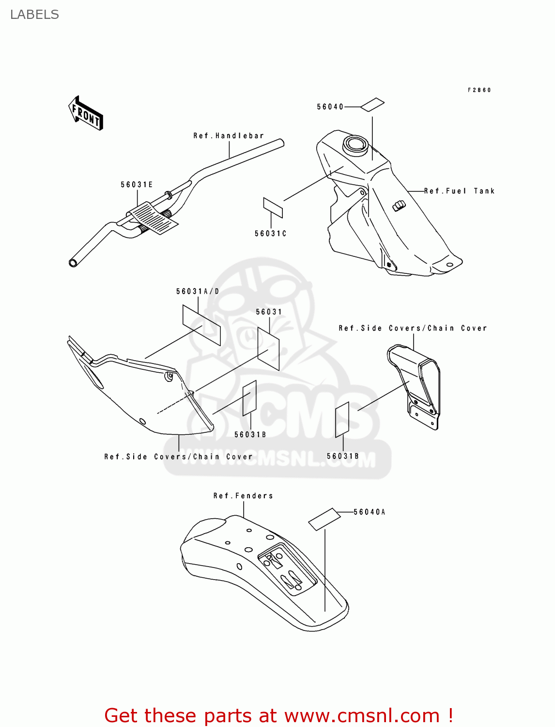 LABELS KLX250G1 1994 UNITED KINGDOM ST