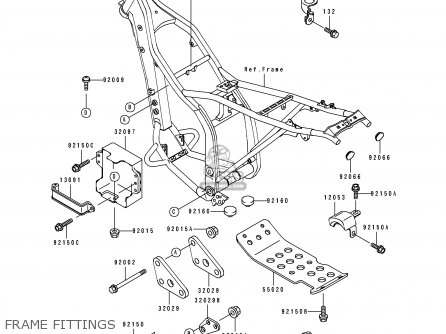 FRAME FITTINGS - KLX250G1 1994 UNITED KINGDOM ST