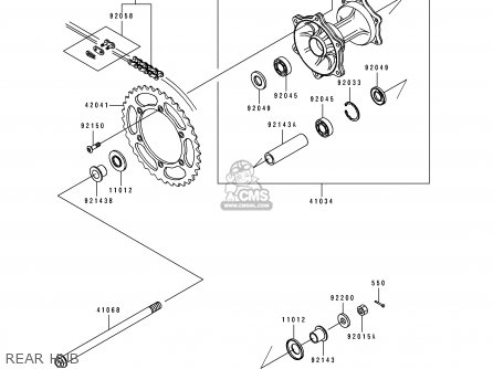 REAR HUB - KLX250G1 1994 UNITED KINGDOM ST