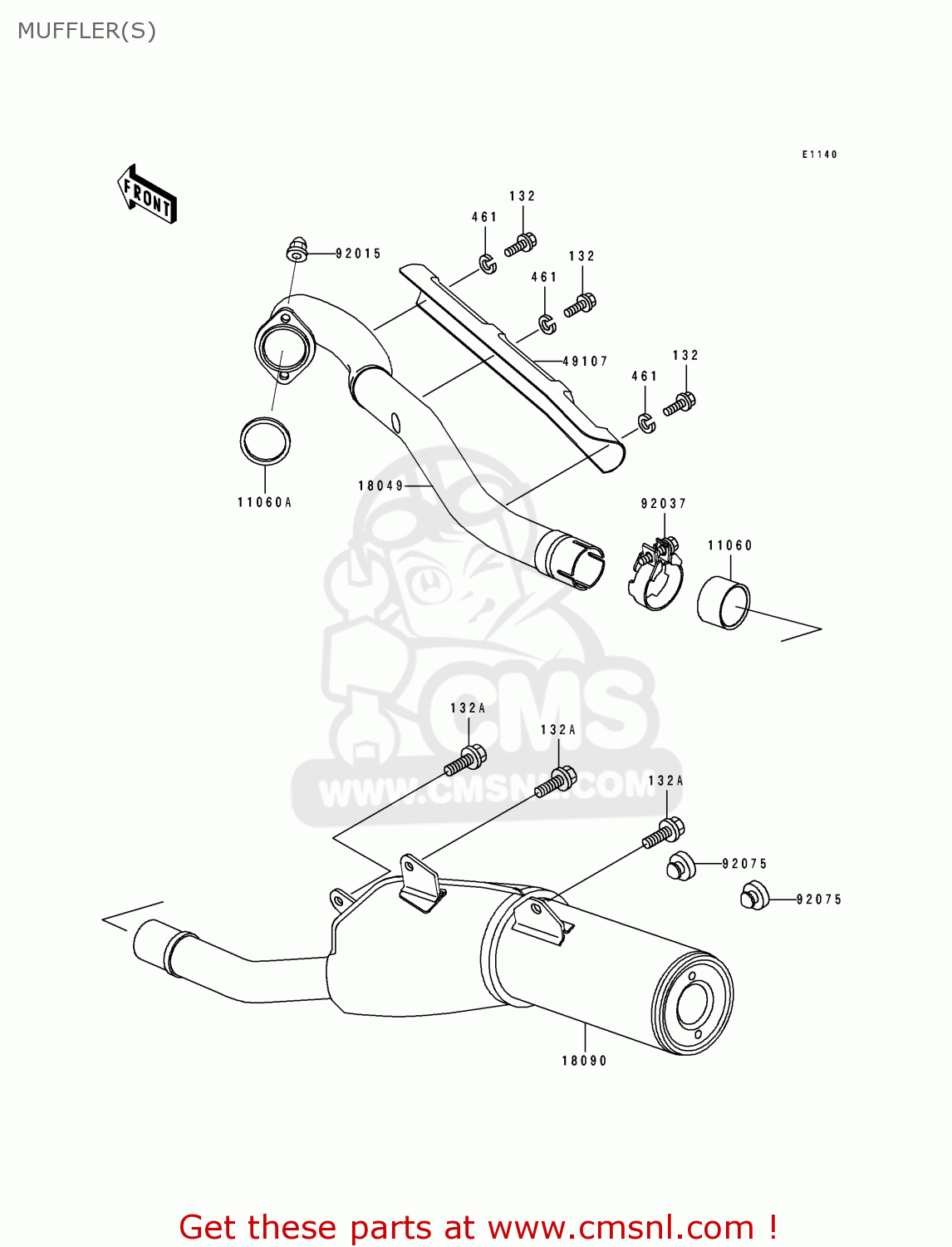 MUFFLER(S) KLX250G2 1995 UNITED KINGDOM AR