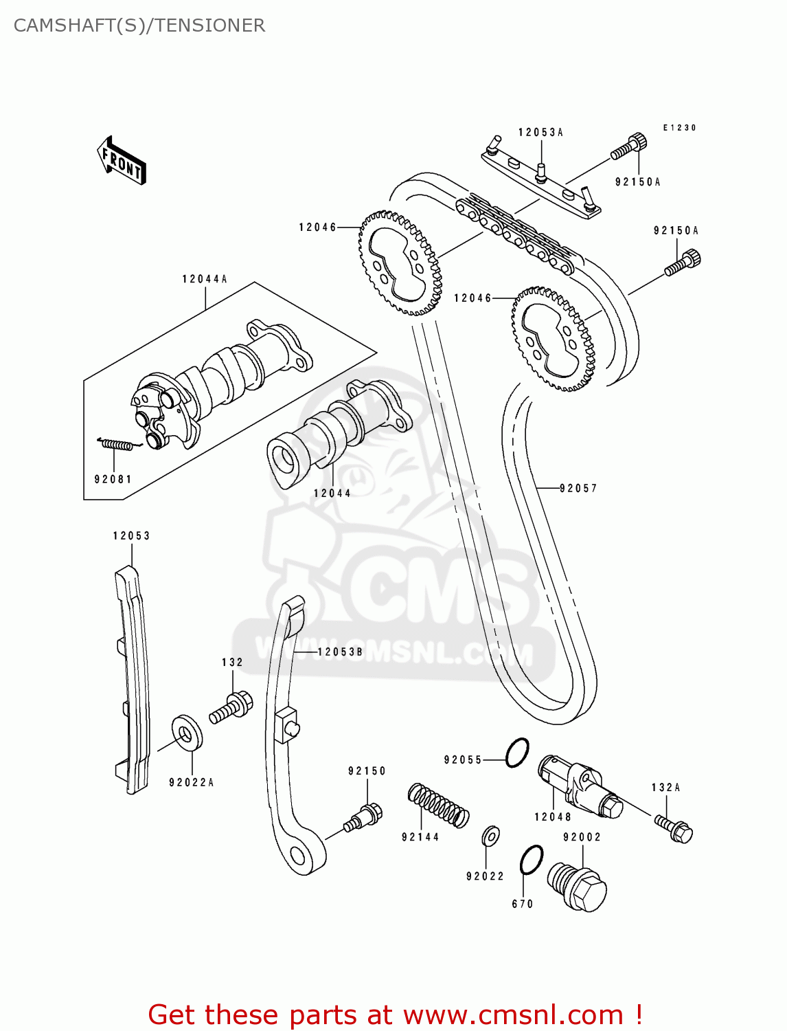 CAMSHAFT(S)/TENSIONER KLX250G2 1995 UNITED KINGDOM AR