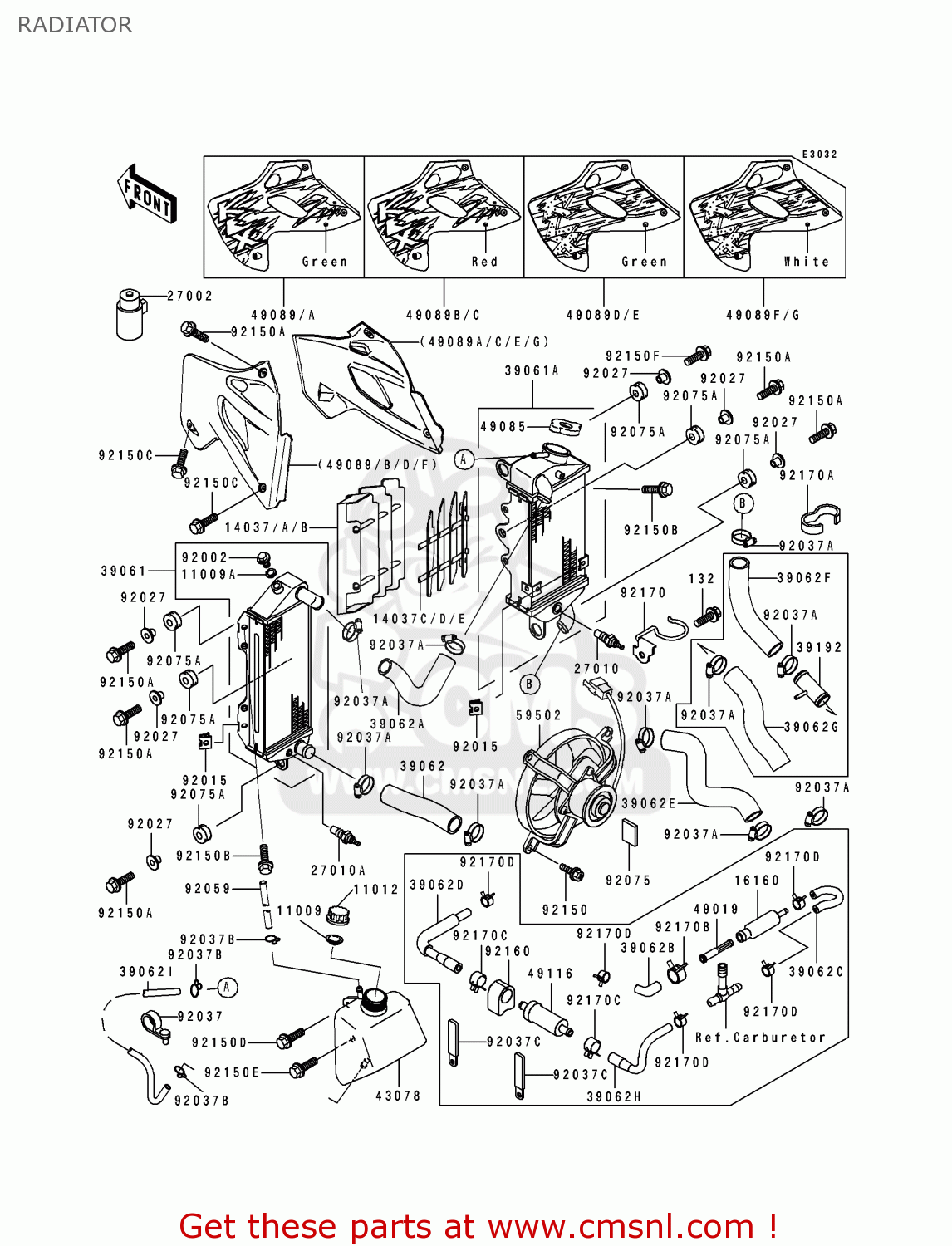 RADIATOR KLX250G2 1995 UNITED KINGDOM AR