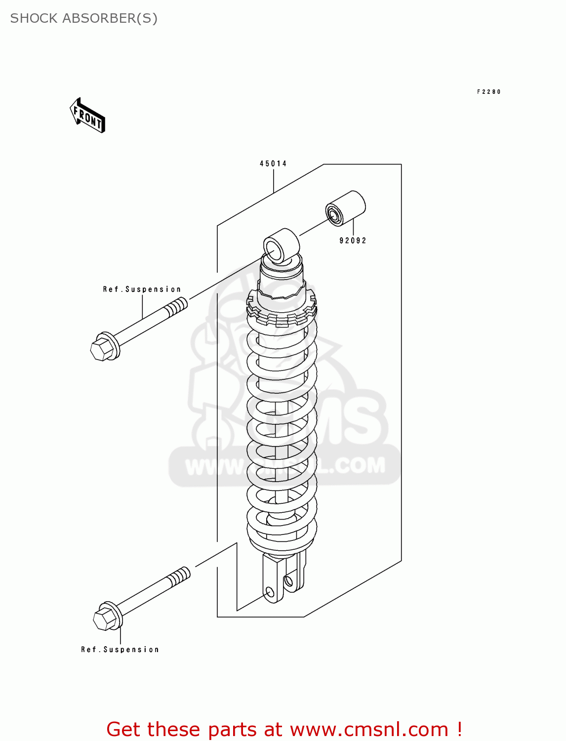 SHOCK ABSORBER(S) KLX250G2 1995 UNITED KINGDOM AR