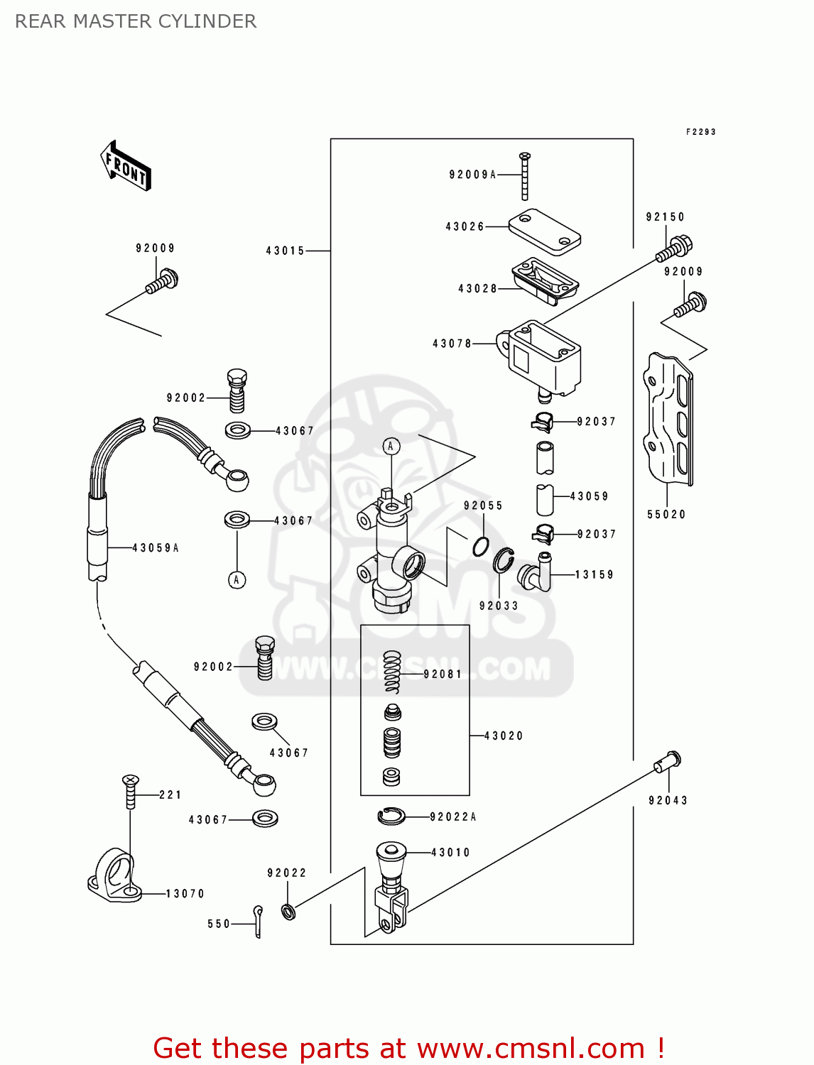 REAR MASTER CYLINDER KLX250G2 1995 UNITED KINGDOM AR