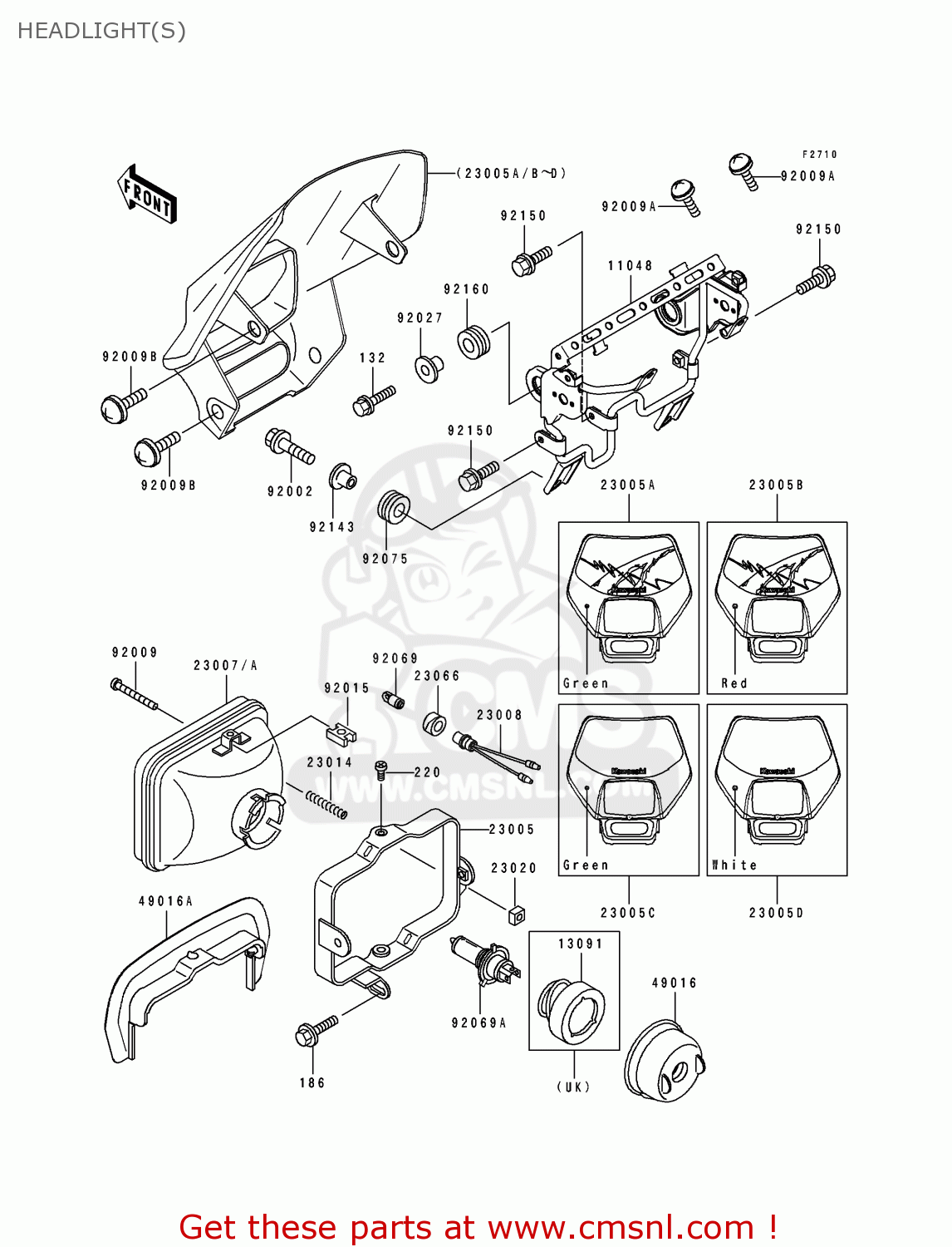 HEADLIGHT(S) KLX250G2 1995 UNITED KINGDOM AR