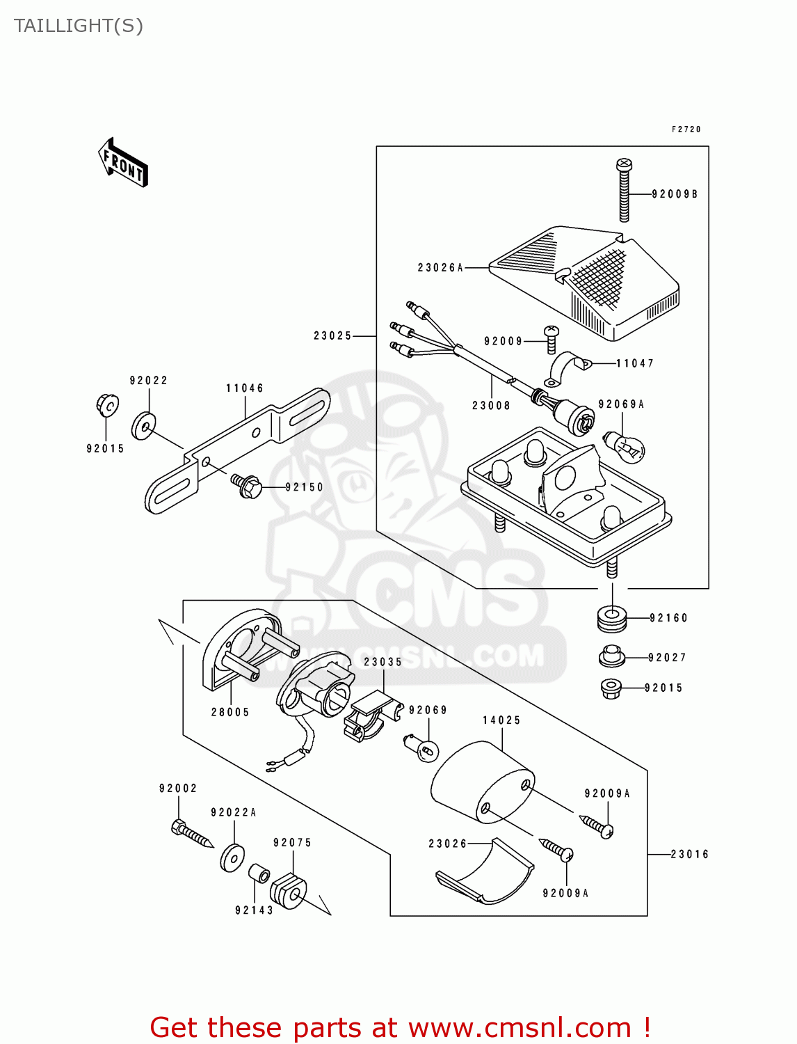 TAILLIGHT(S) KLX250G2 1995 UNITED KINGDOM AR