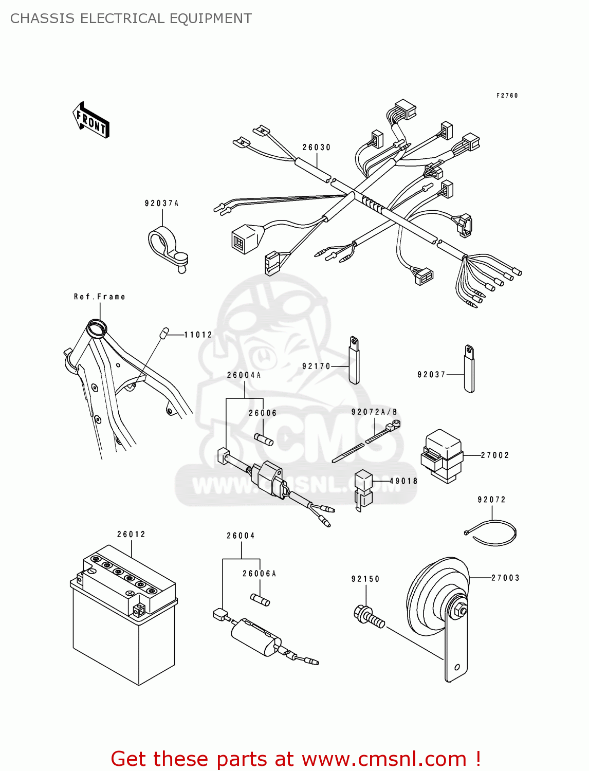 CHASSIS ELECTRICAL EQUIPMENT KLX250G2 1995 UNITED KINGDOM AR