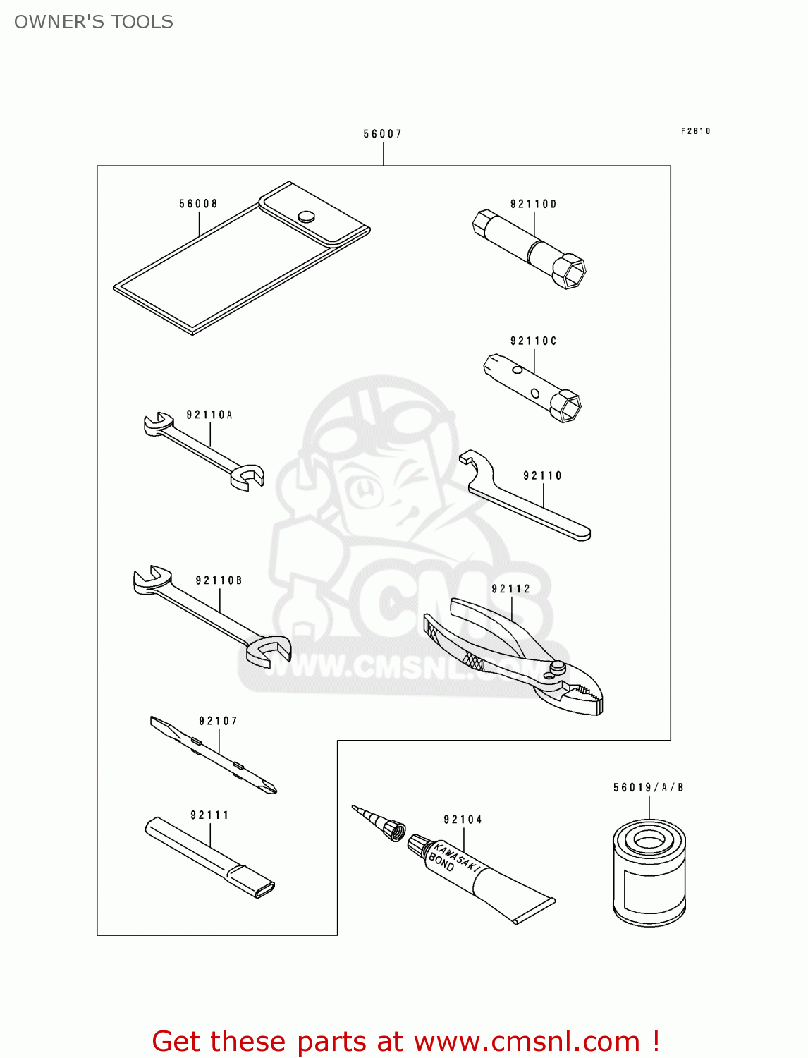 OWNER'S TOOLS KLX250G2 1995 UNITED KINGDOM AR