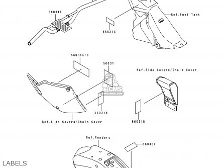 LABELS - KLX250G2 1995 UNITED KINGDOM AR