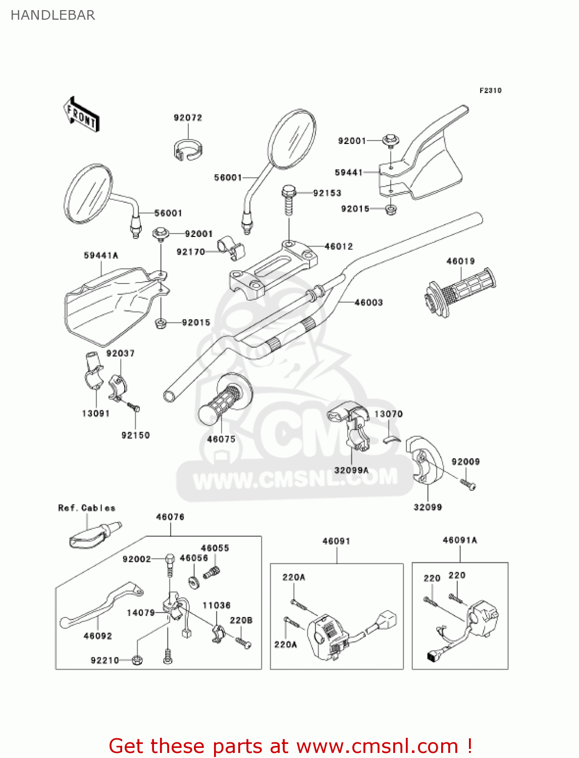 HANDLEBAR KLX250H6F KLX250S 2006 USA CANADA