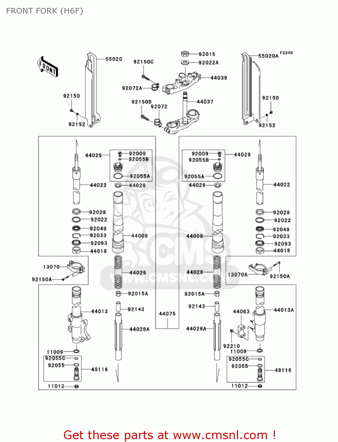 FRONT FORK (H6F) KLX250H6F KLX250S 2006 USA CANADA