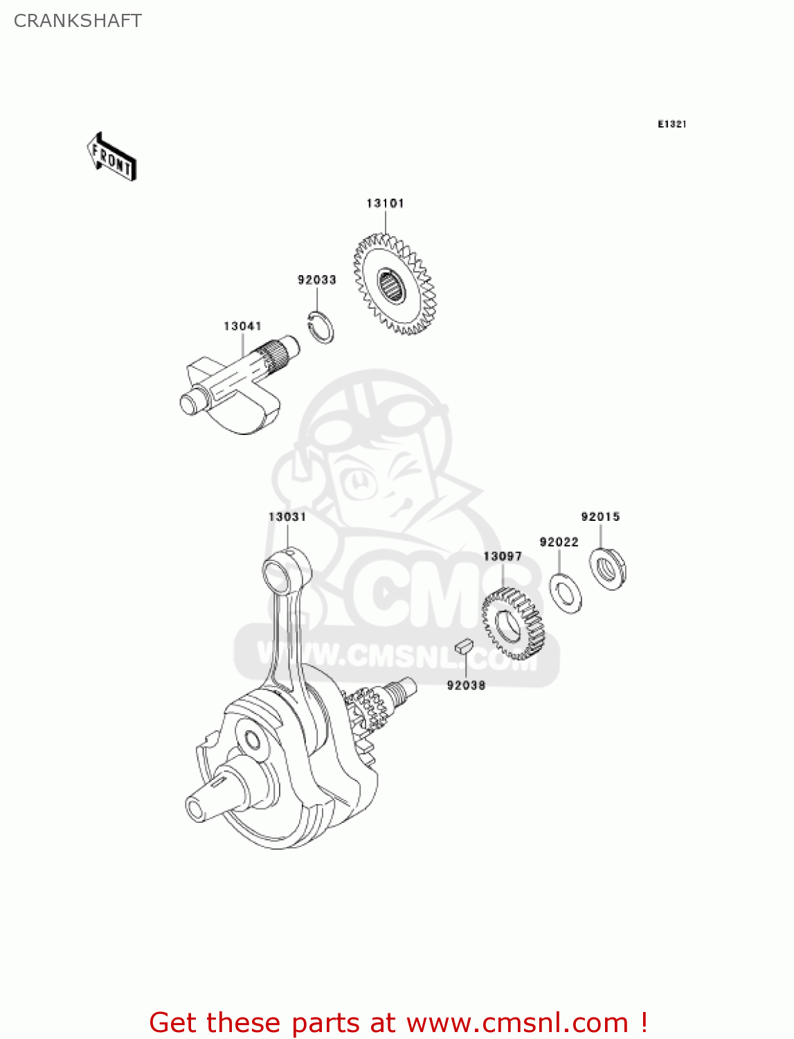 CRANKSHAFT KLX250H6F KLX250S 2006 USA CANADA