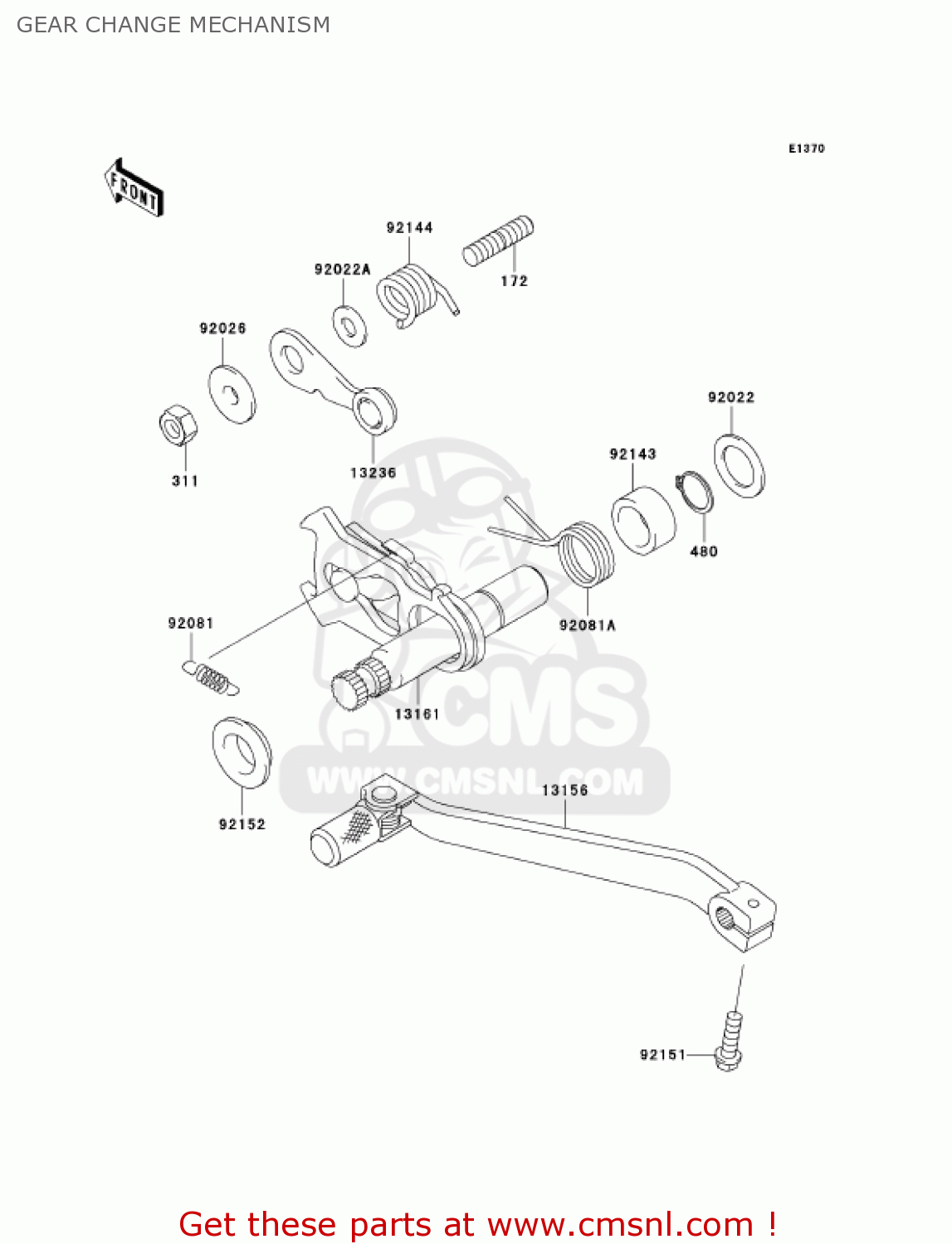 GEAR CHANGE MECHANISM KLX250H6F KLX250S 2006 USA CANADA