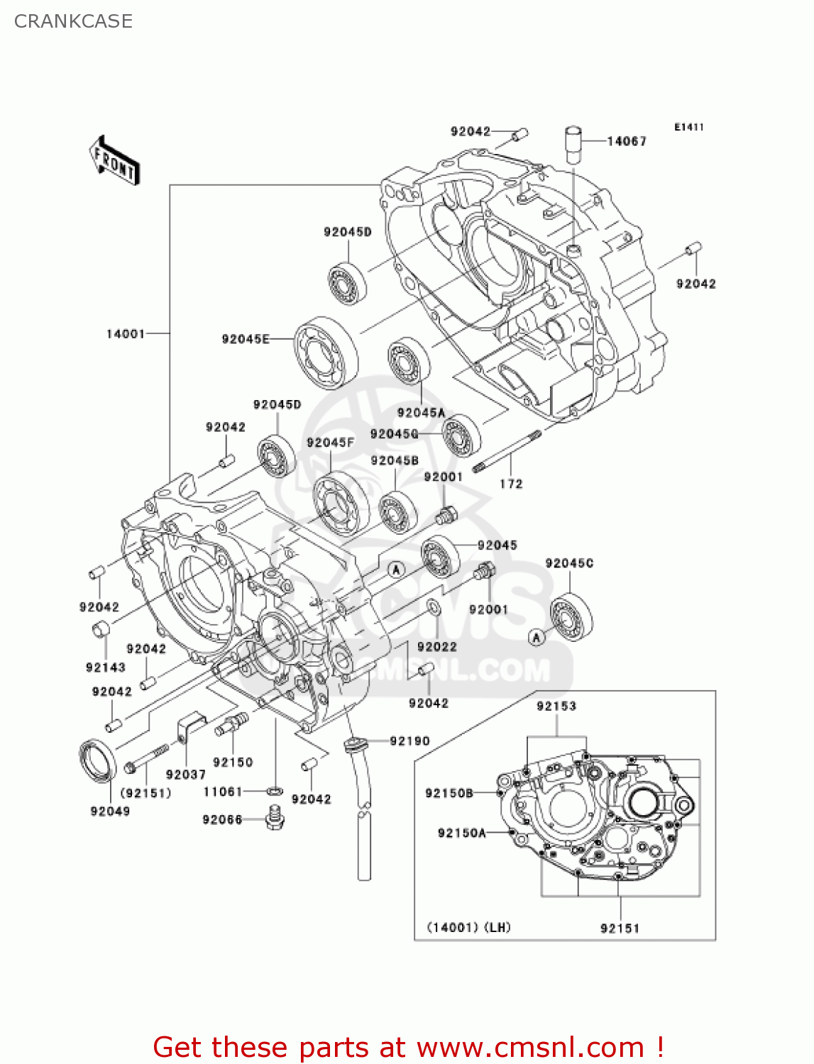 CRANKCASE KLX250H6F KLX250S 2006 USA CANADA