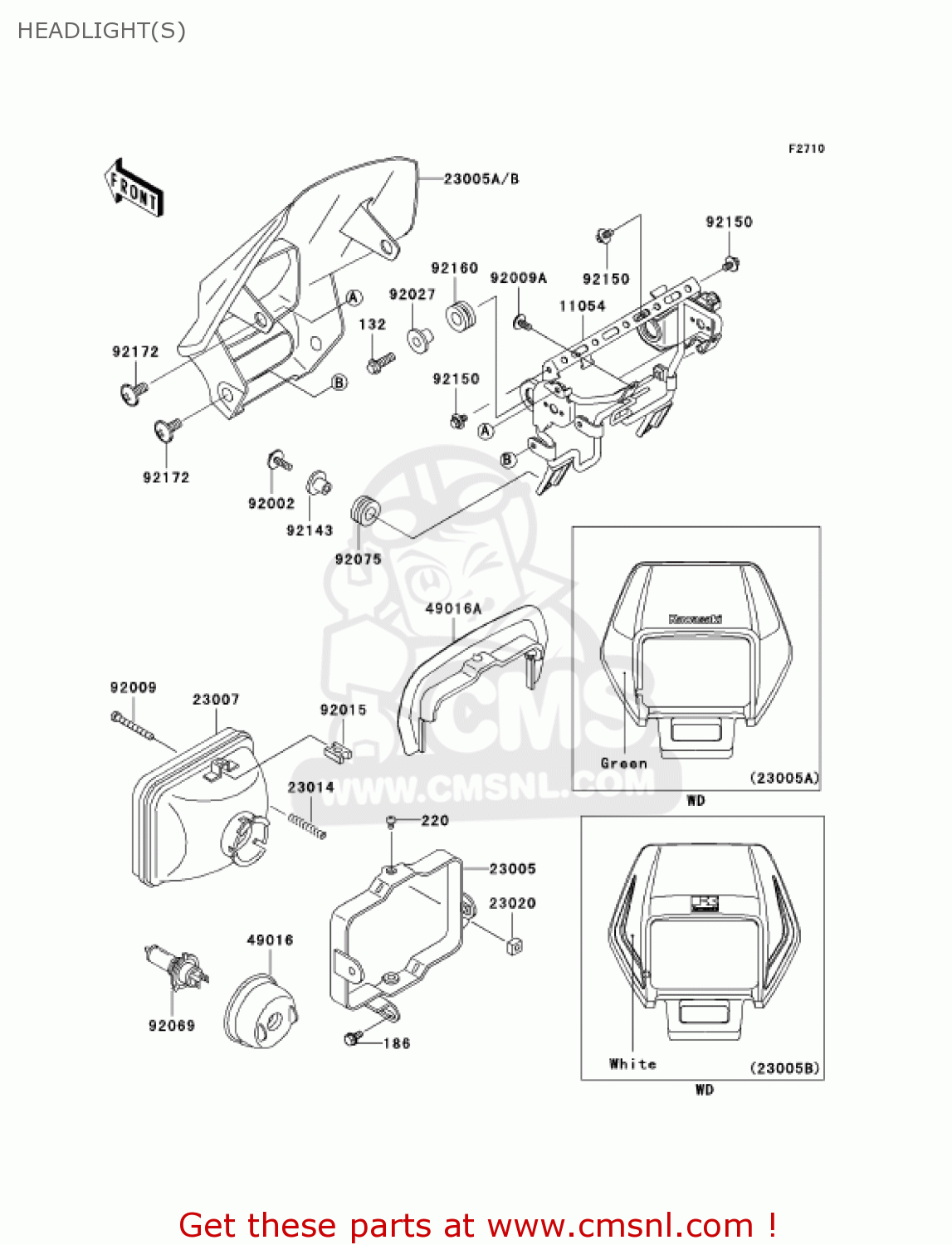 HEADLIGHT(S) KLX250H6F KLX250S 2006 USA CANADA