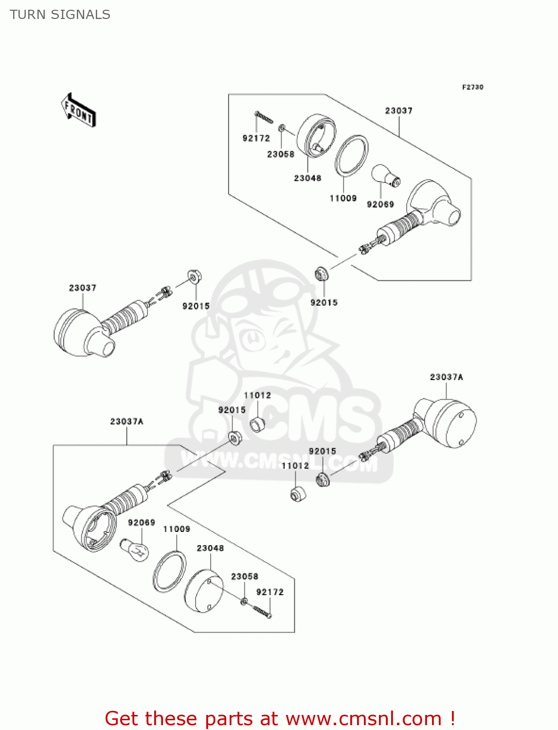 TURN SIGNALS KLX250H6F KLX250S 2006 USA CANADA