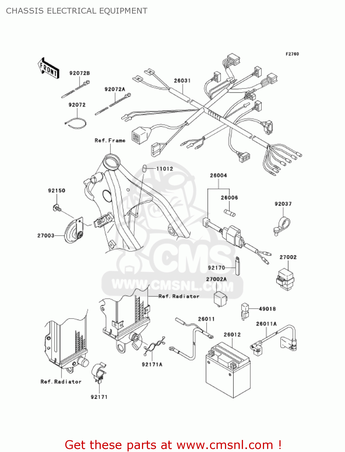 CHASSIS ELECTRICAL EQUIPMENT KLX250H6F KLX250S 2006 USA CANADA