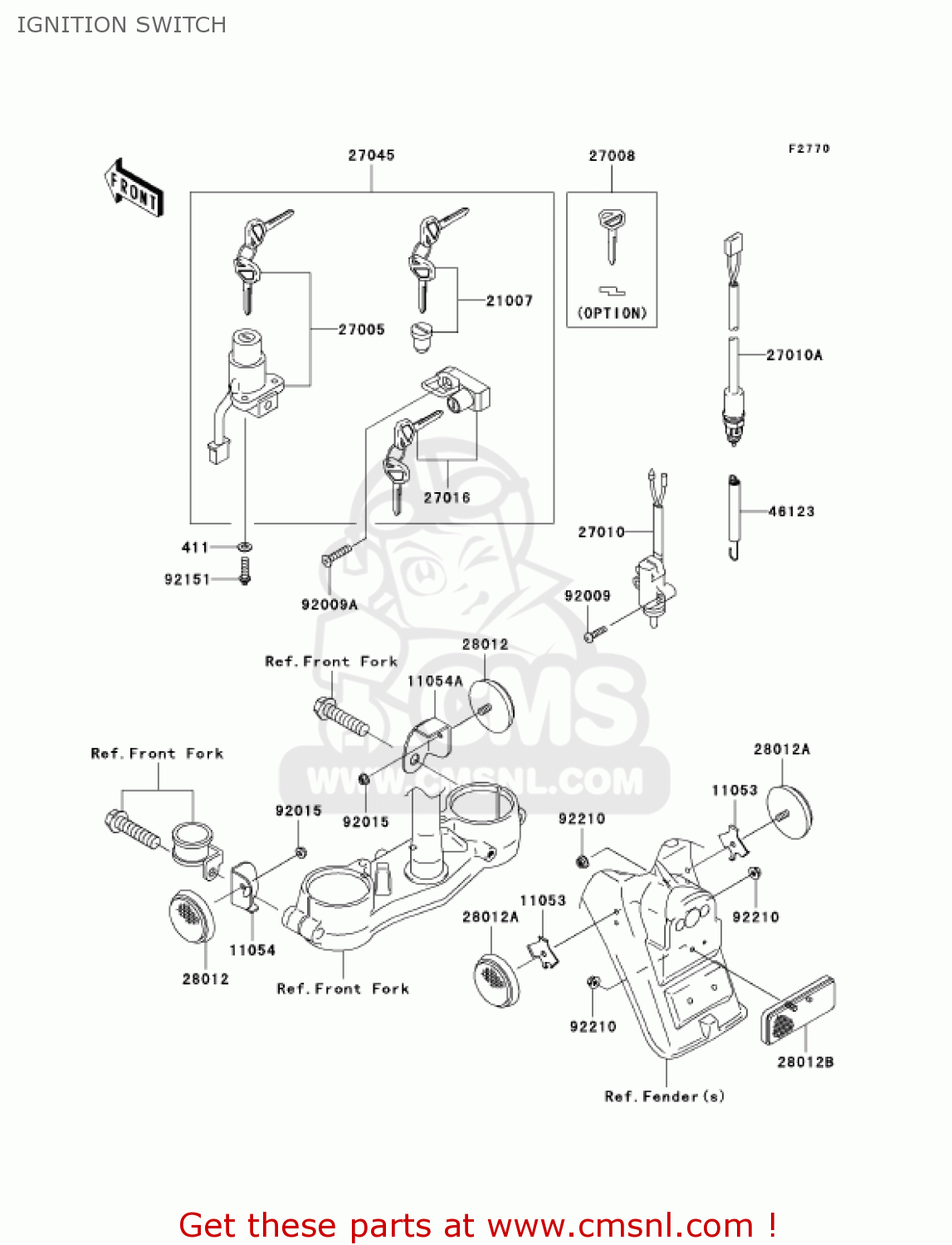 IGNITION SWITCH KLX250H6F KLX250S 2006 USA CANADA